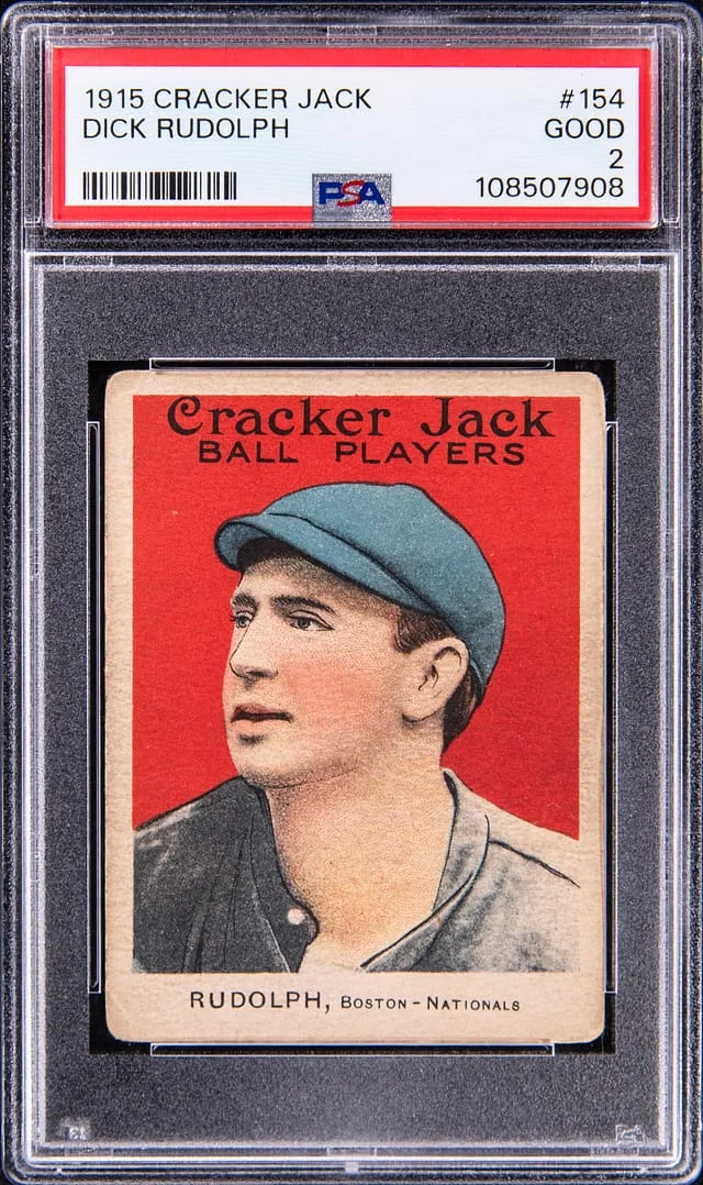 1915 Cracker Jack Dick Rudolph #154 card image