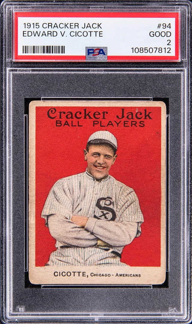 1915 Cracker Jack Eddie Cicotte - Black Sox Player #94 card image