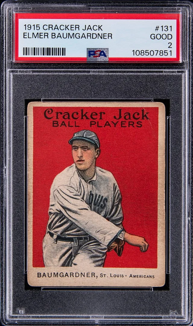 1915 Cracker Jack Elmer Baumgardner #131 card image