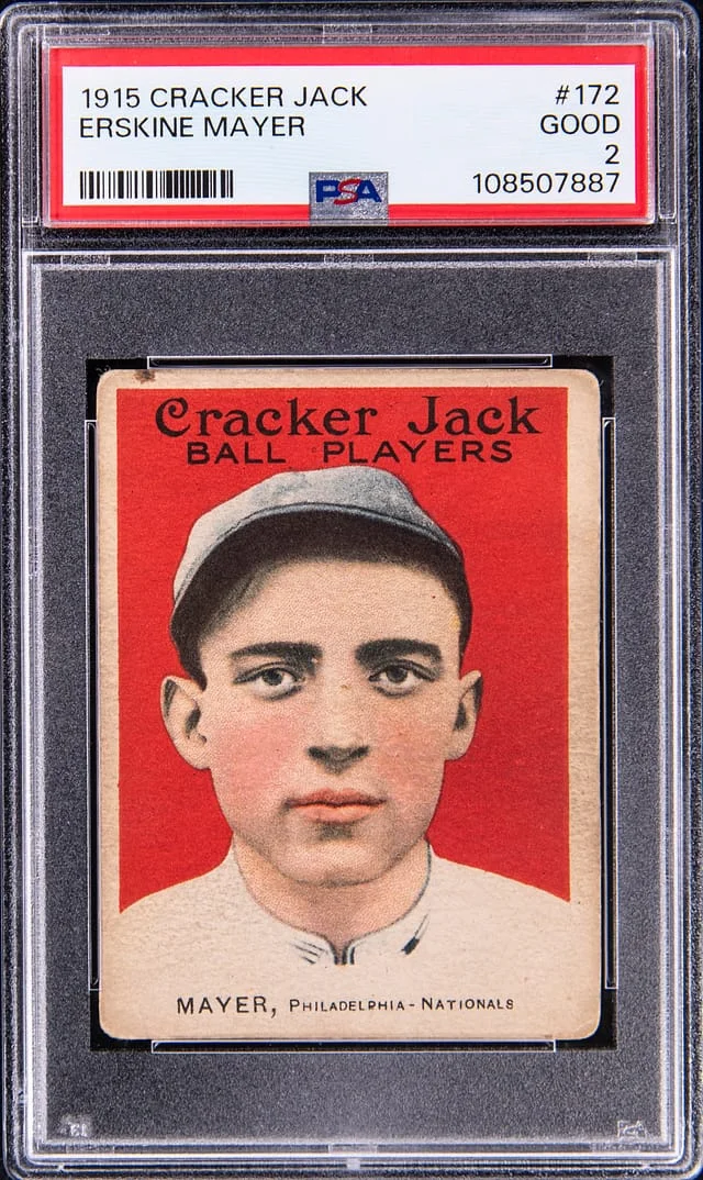 1915 Cracker Jack Erskine Mayer #172 card image