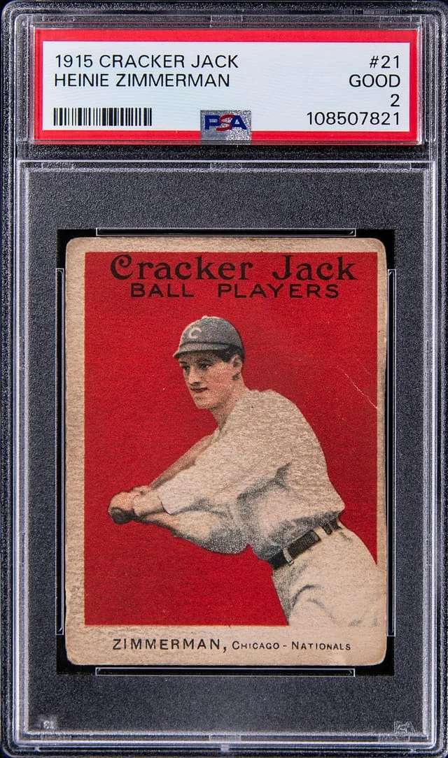 1915 Cracker Jack Heinie Zimmerman #21 card image