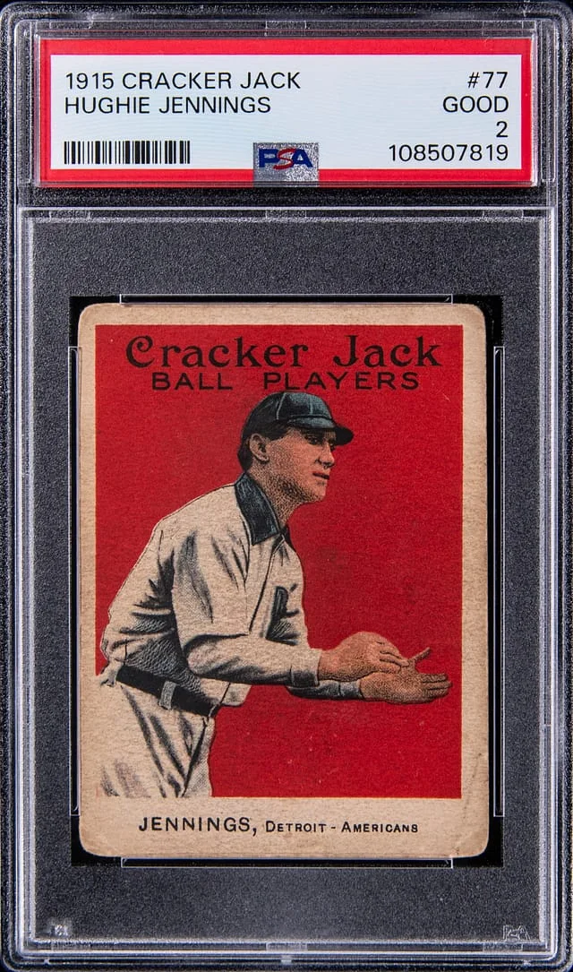 1915 Cracker Jack Hughie Jennings #77 card image