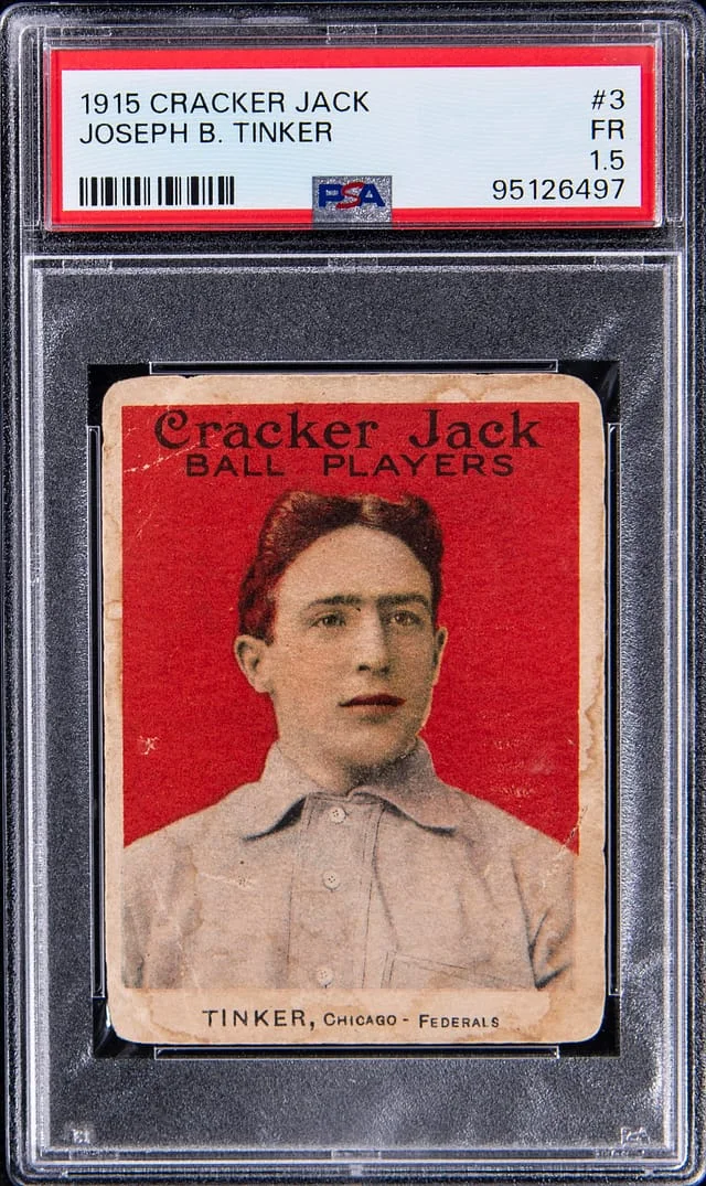 1915 Cracker Jack Joe Tinker #3 card image