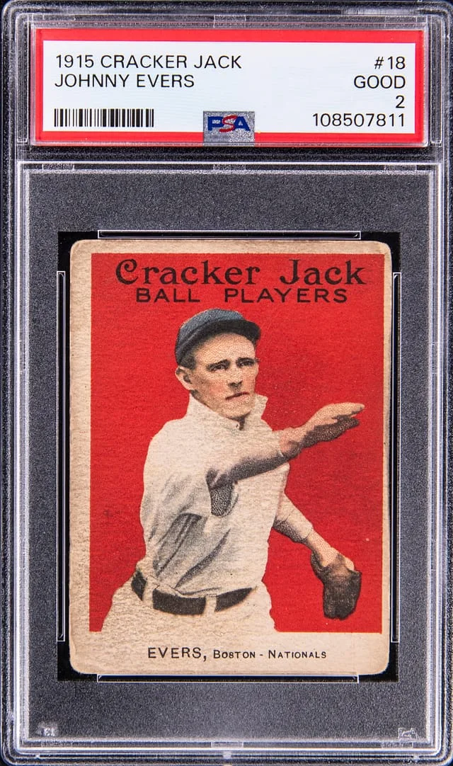 1915 Cracker Jack Johnny Evers #18 card image