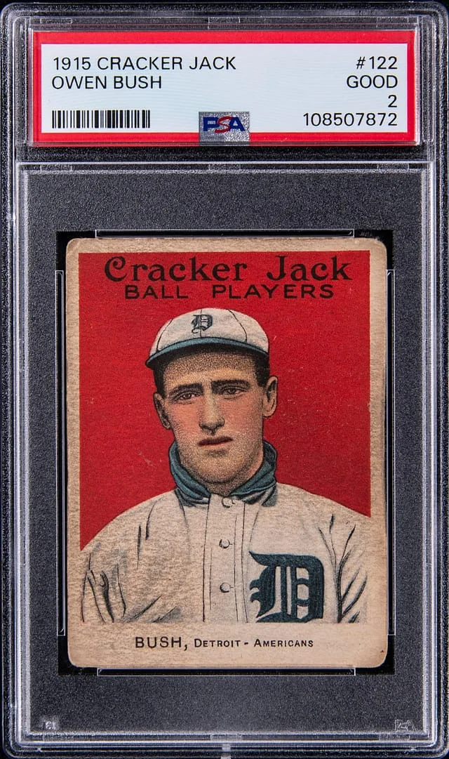 1915 Cracker Jack Owen Bush #122 card image