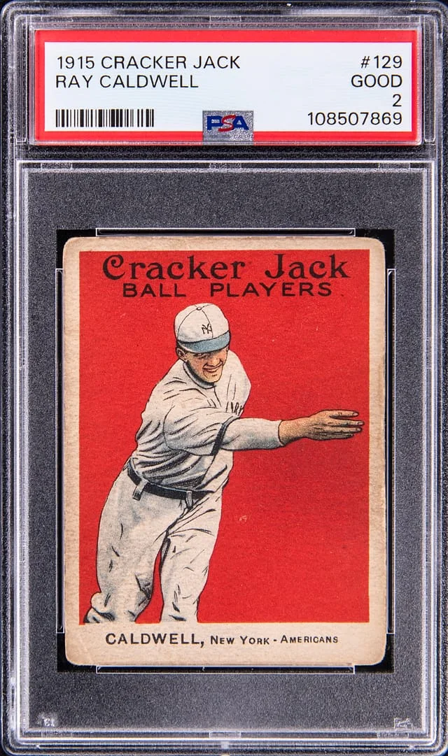 1915 Cracker Jack Ray Caldwell #129 card image