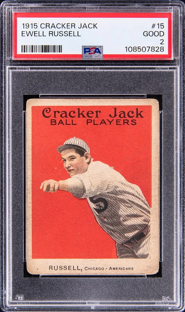 1915 Cracker Jack Reb Russell #15 card image