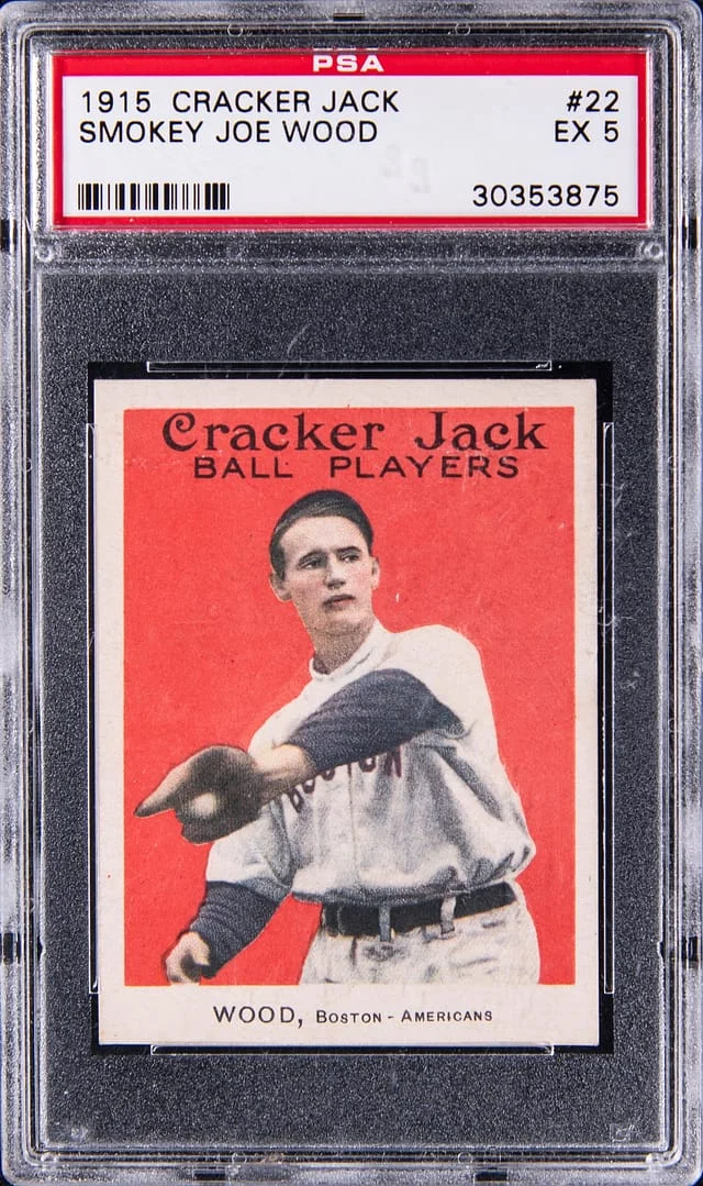 1915 Cracker Jack Smokey Joe Wood #22 card image