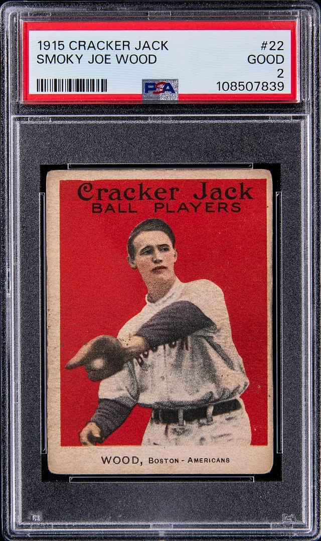 1915 Cracker Jack Smoky Joe Wood #22 card image