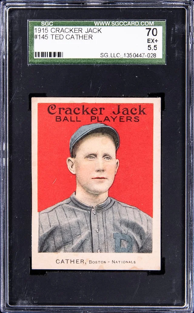 1915 Cracker Jack Ted Cather #145 card image