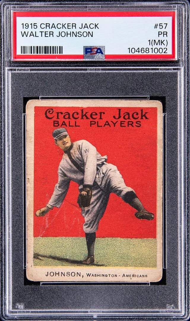 1915 Cracker Jack Walter Johnson #57 card image