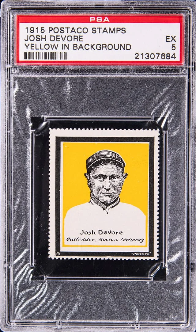 1915 Postaco Stamps Josh Devore (Yellow Background) #NNO card image