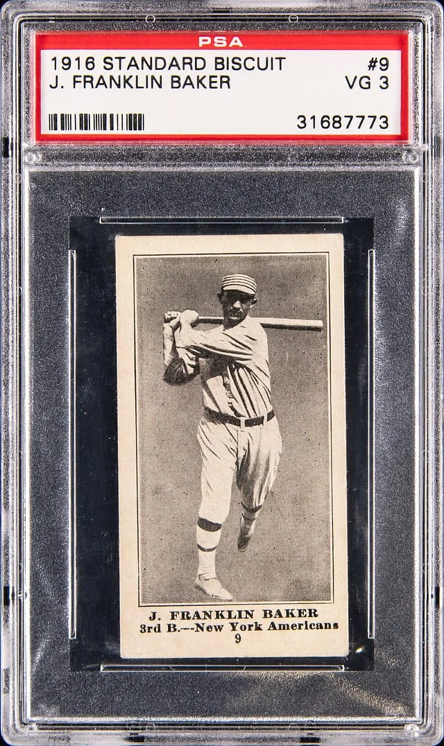 1916 D350-1 Standard Biscuit J. Franklin Home Run Baker #9 card image