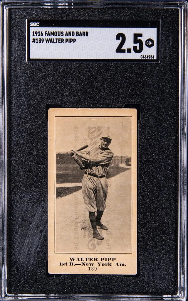 1916 Famous & Barr Walter Pipp #139 card image