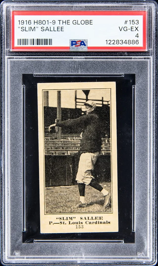 1916 H801-9 The Globe Slim Sallee #153 card image
