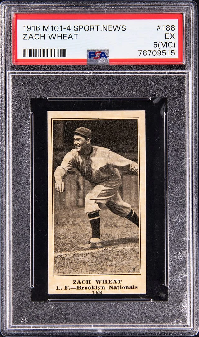 1916 H801-9 The Globe Zach Wheat #188 card image
