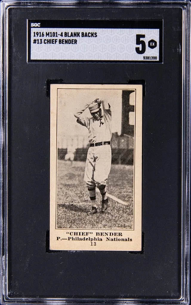 1916 M101-4 Blank Backs Chief Bender #13 card image