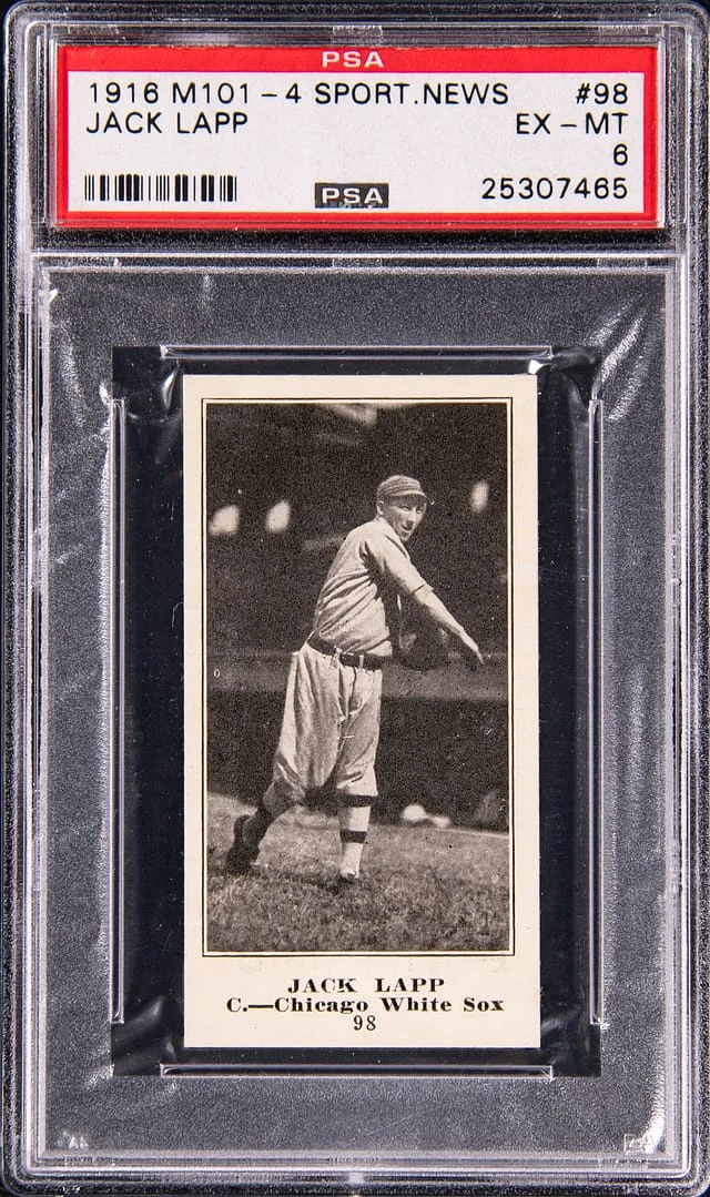 1916 M101-4 Sporting News Jack Lapp #98 card image