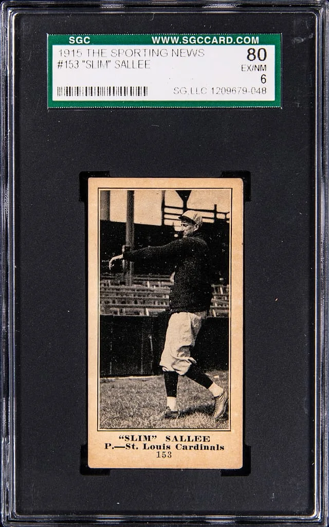 1916 M101-4 Sporting News Slim Sallee #153 card image