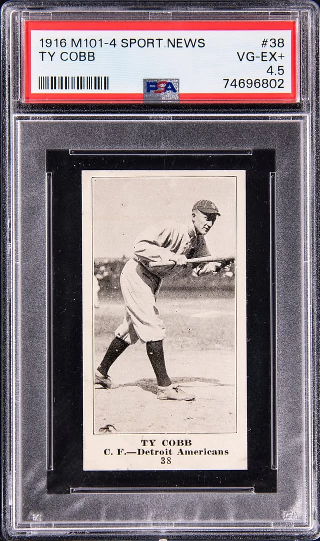 1916 M101-4 Sporting News Ty Cobb #38 card image