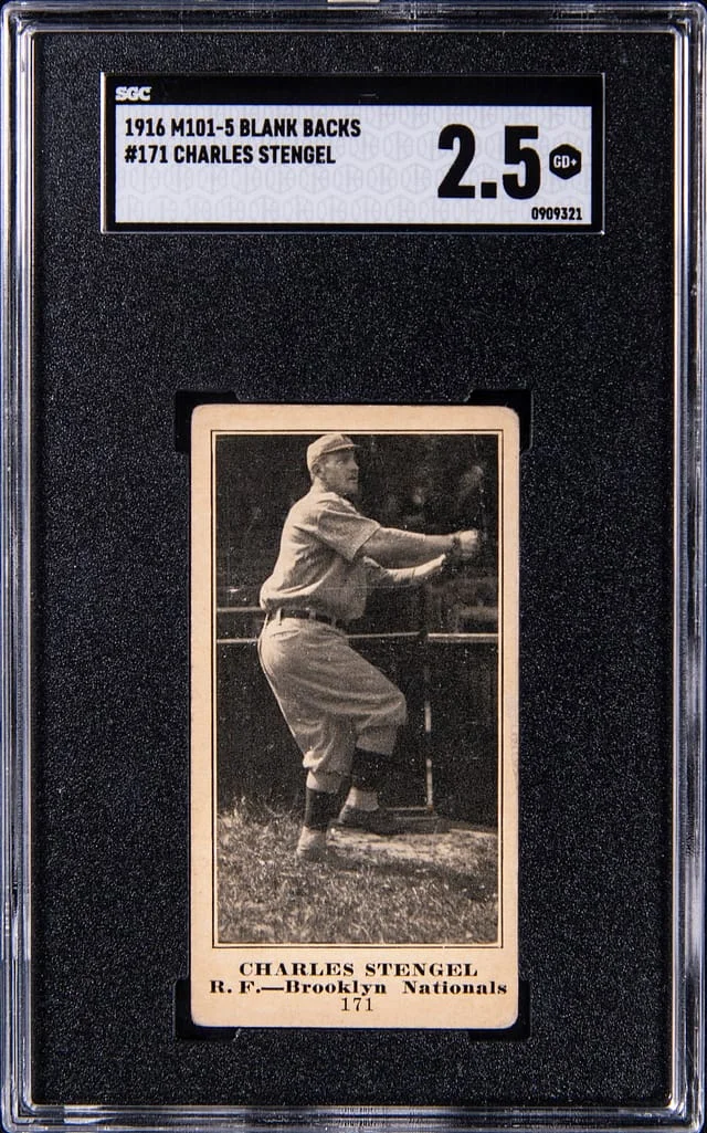 1916 M101-5 Blank Backs Charles (Casey) Stengel #171 card image
