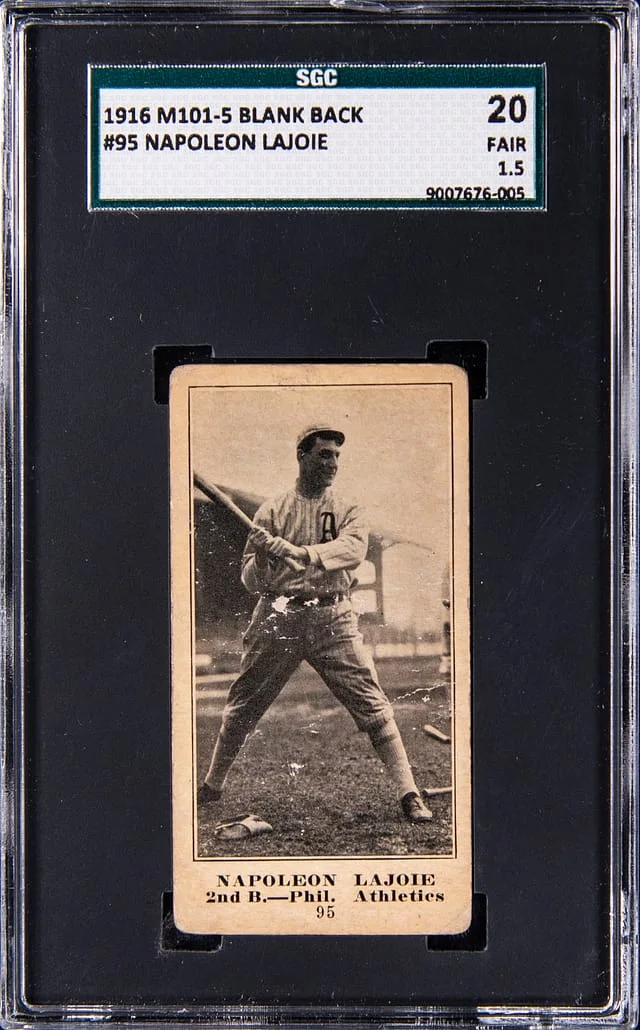 1916 M101-5 Blank Backs Napoleon Lajoie #95 card image