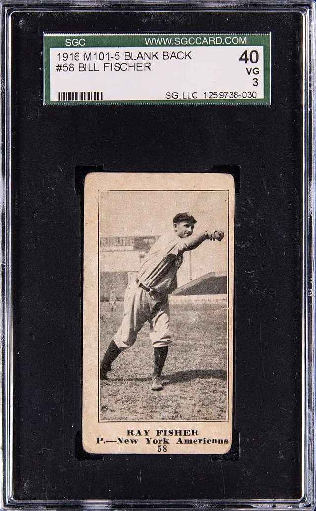 1916 M101-5 Sporting News Bill Fischer, Blank Back #58 card image