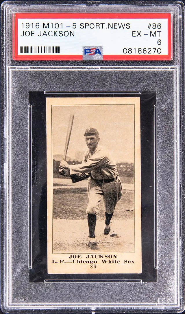 1916 M101-5 Sporting News Joe Jackson Blank Back #86 card image