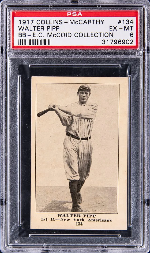 1917 Collins-McCarthy, Blank Back - E.C. McCoid Collection Walter Pipp #134 card image