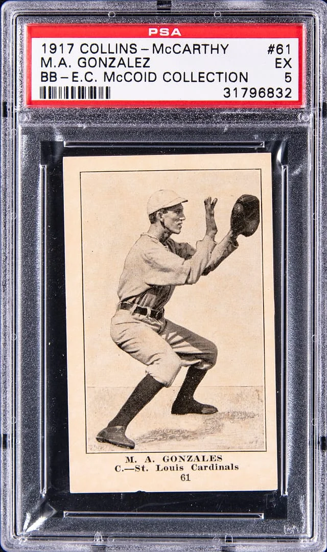 1917 E135 Collins-McCarthy, Blank Back M.A. (Mike) Gonzalez - E.C. McCoid Collection #61 card image
