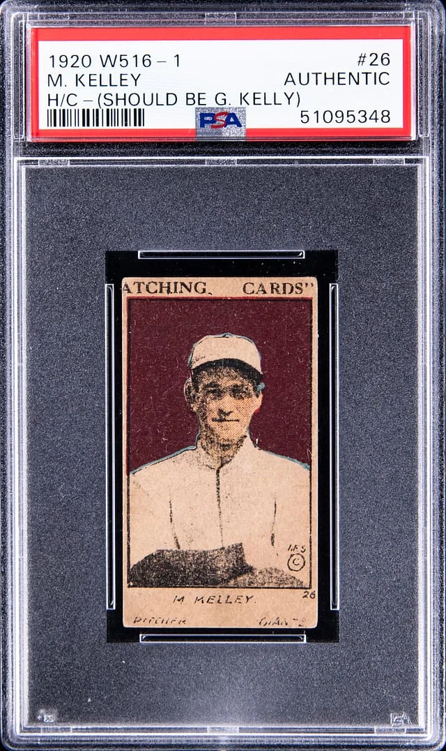 1920 W516-1 Hand Cut M. Kelley (G. Kelly) #26 card image