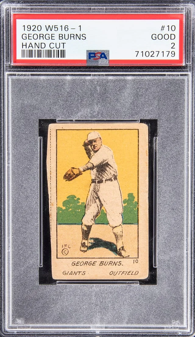 1920 W516-1 Strip Card Hand Cut George Burns ‚ #10 card image