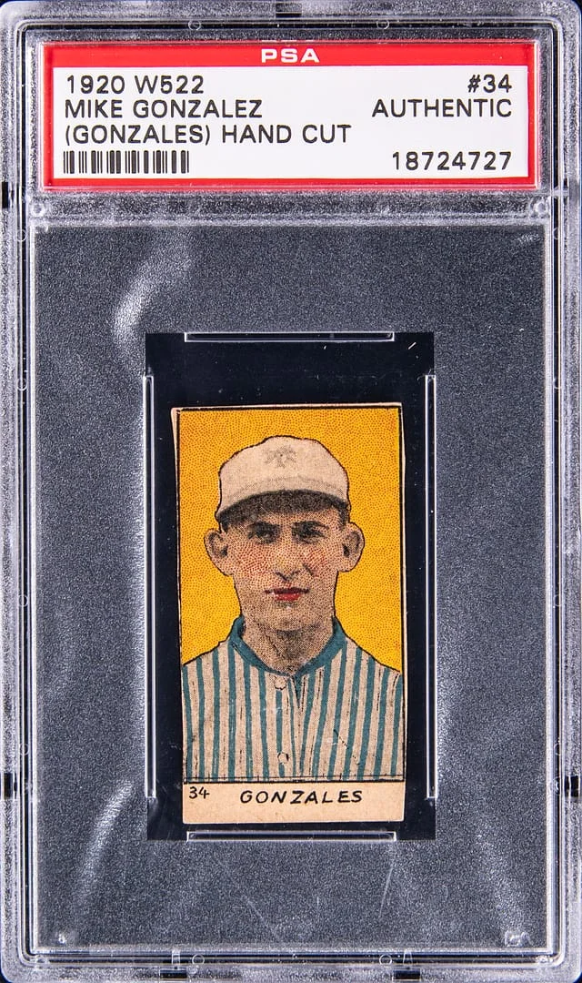 1920 W522, Hand Cut Mike Gonzalez #34 card image