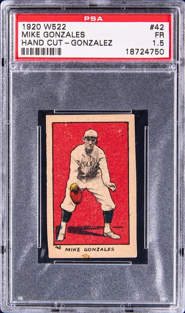 1920 W522, Hand Cut Mike Gonzalez #42 card image