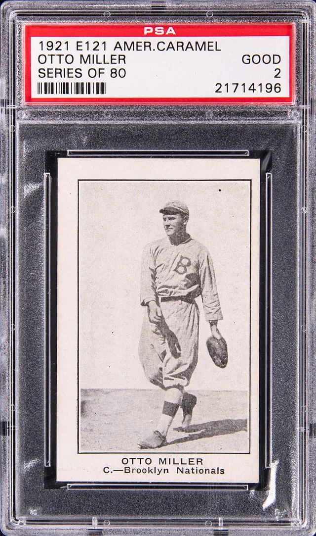 1921 E121 American Caramel Series of 80 Otto Miller #NNO card image