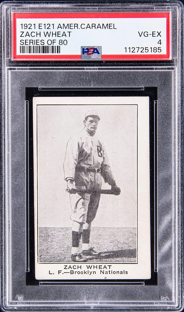 1921 E121 American Caramel Series Of Zach Wheat #80 card image