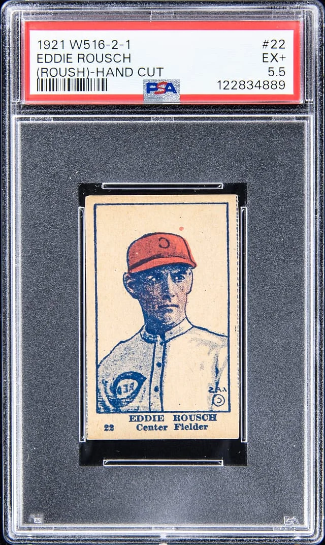 1921 W516-2-1 Eddie Rousch (Roush)-Hand Cut #22 card image
