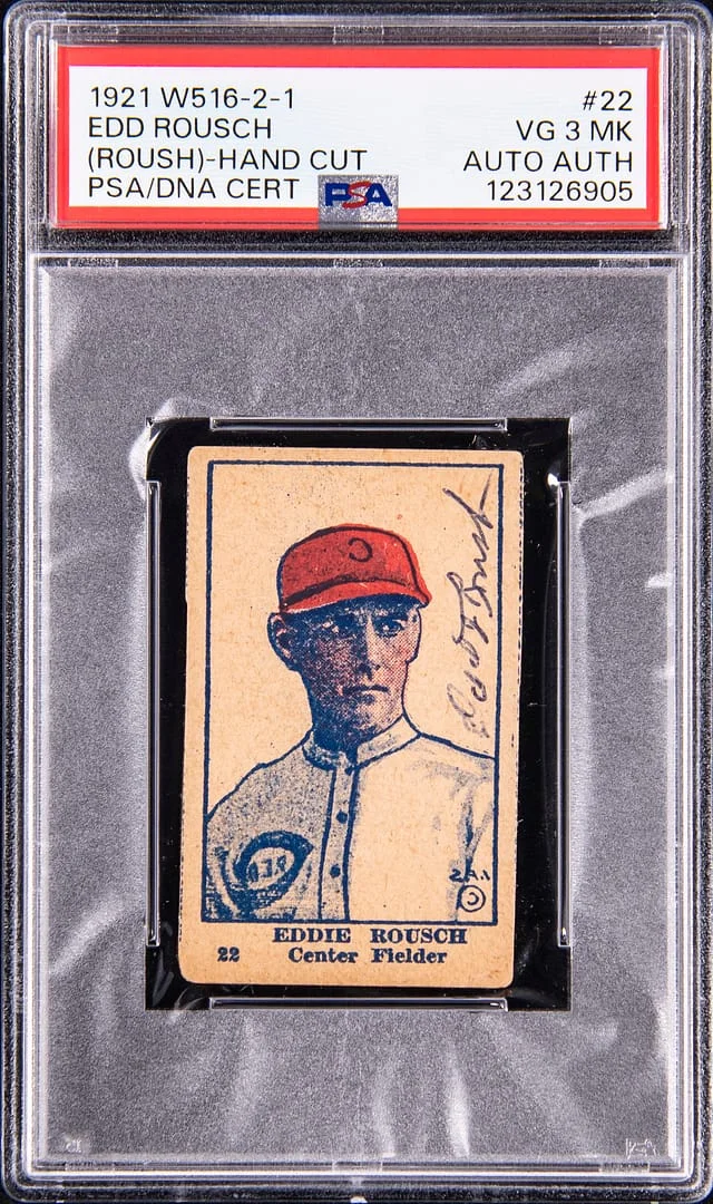 1921 W516-2-1 Hand Cut Eddie Rousch (Roush) #22 card image