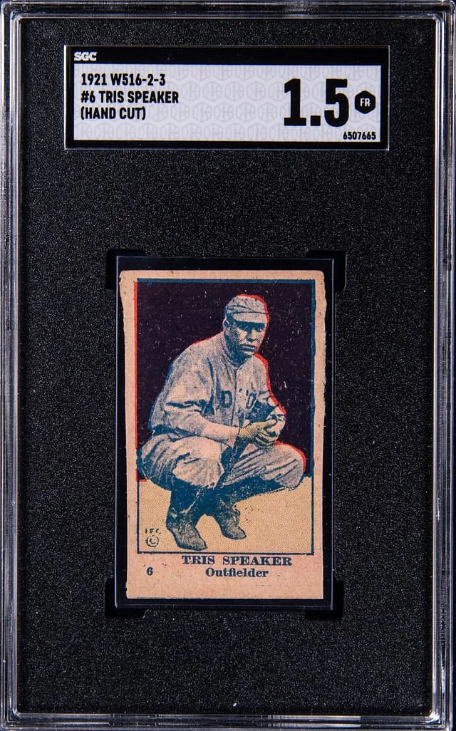 1921 W516-2-3 Hand Cut Tris Speaker #6 card image