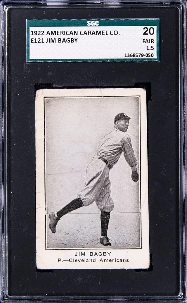 1922 E121 American Caramel Co. Jim Bagby #NNO card image