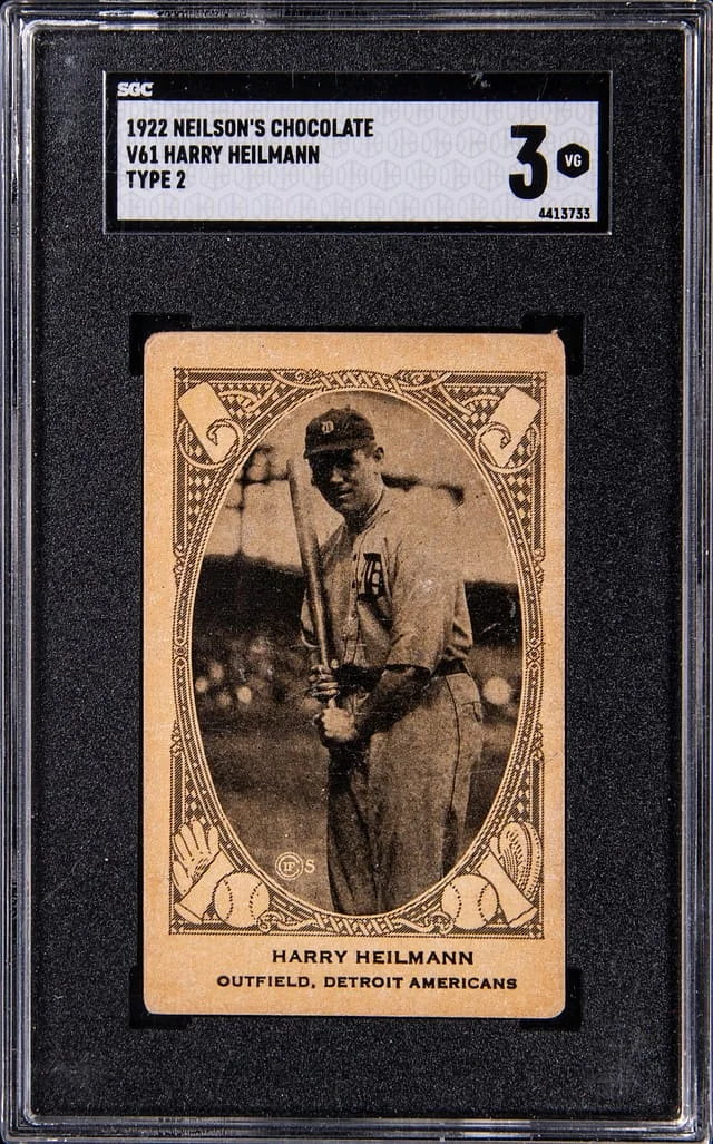 1922 V61 Neilson's Chocolate Type Harry Heilmann #2 card image