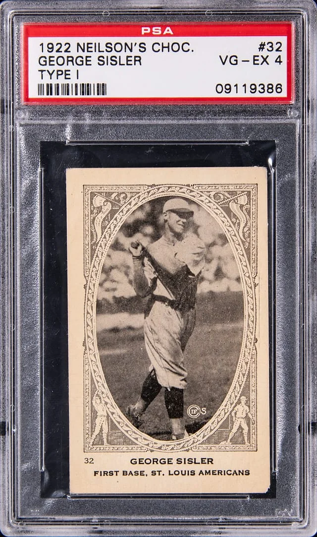1922 V61 Neilson's Chocolate Type I George Sisler #32 card image