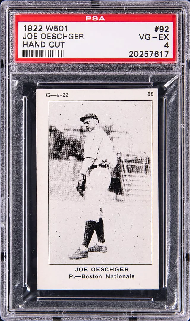 1922 W501 Hand Cut Joe Oeschger #92 card image