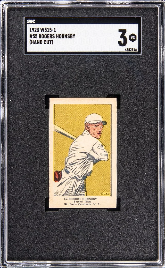 1923 W515-1 (Hand Cut) Rogers Hornsby #55 card image