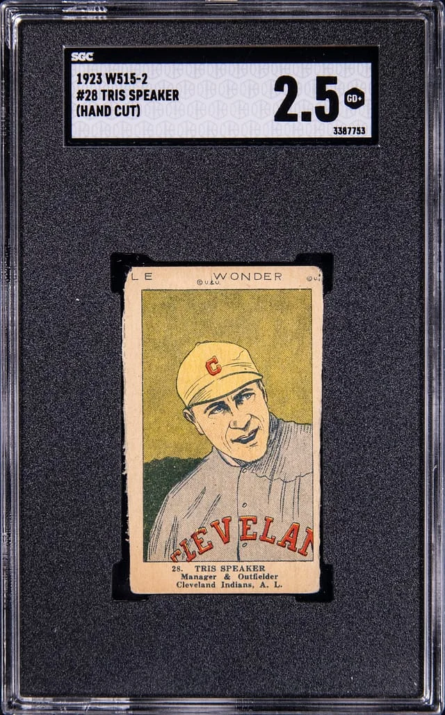 1923 W515-2 Tris Speaker, Hand Cut #28 card image