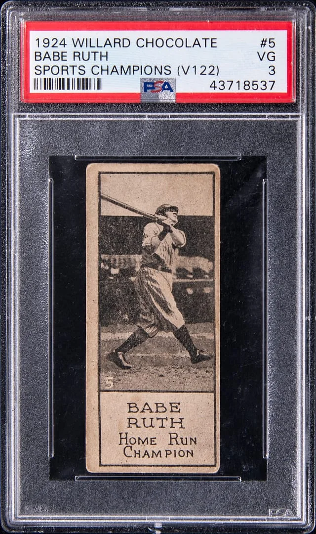 1924 V122 Willard Chocolate Sports Champions Babe Ruth #5 card image