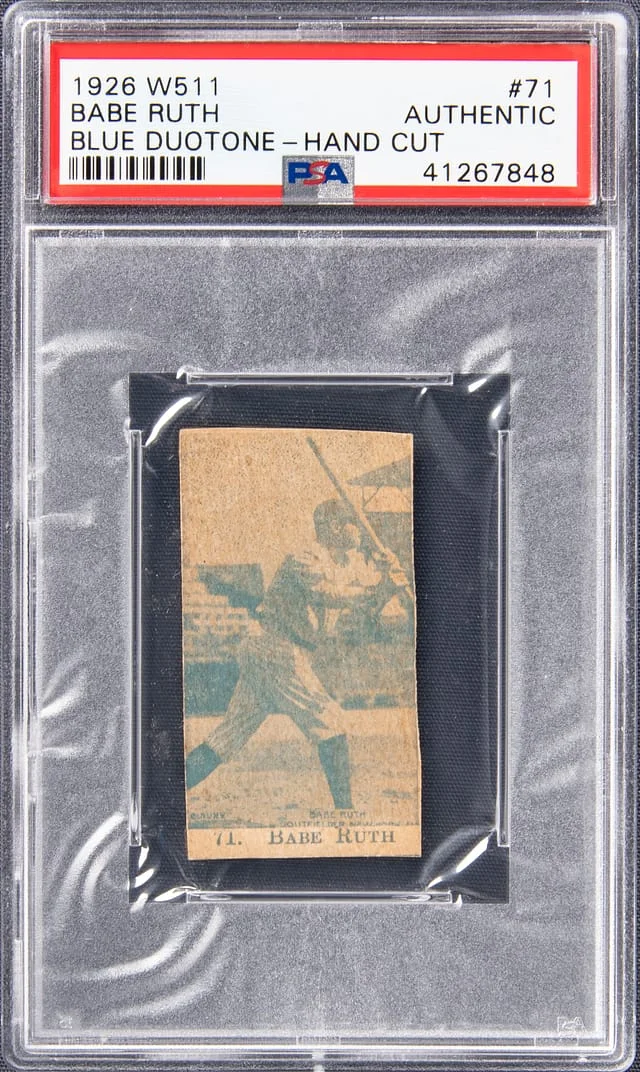1926 W511, Blue Duotone, Hand Cut Babe Ruth #71 card image