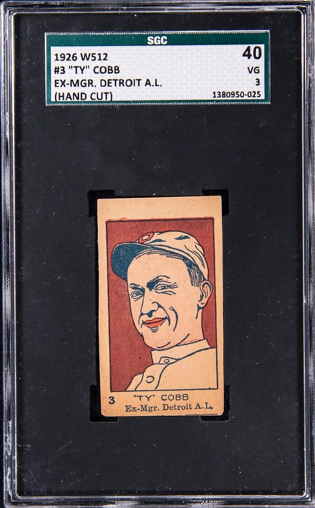 1926 W512 Ty Cobb, Ex-Mgr. Detroit A.L., Hand Cut #3 card image