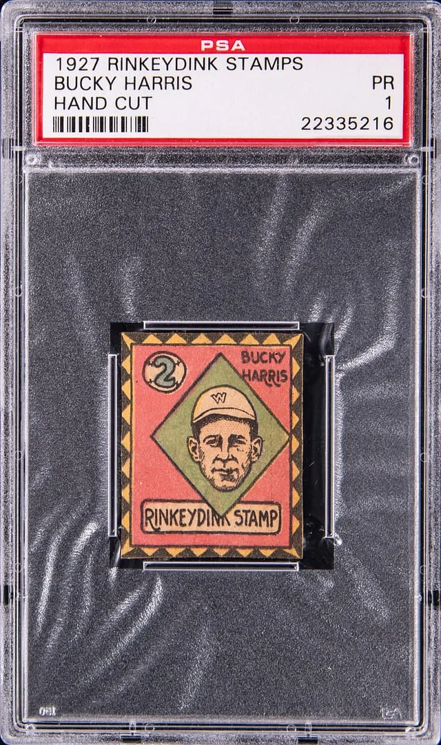 1927 Rinkeydink Stamps Hand Cut Bucky Harris #NNO card image