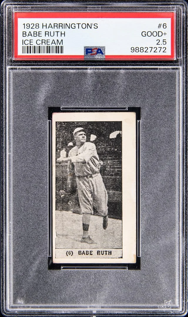 1928 F50 Harrington's Ice Cream Babe Ruth #6 card image